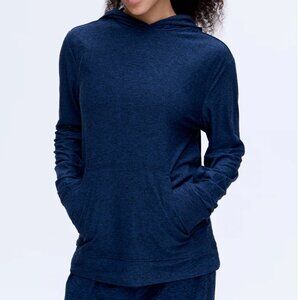 Outdoor Voices Cloudknit Hoodie Navy Blue Long Sleeve Super Soft Sweatshirt S